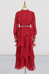 Antheaa Chiffon A-Line Maxi Dress