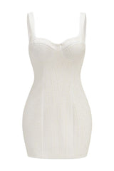 Pearl Studded White Mini Dress | Dress In Beauty