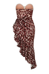 Asymmetrical Ruffle Satin Mini Dress | Dress In Beauty