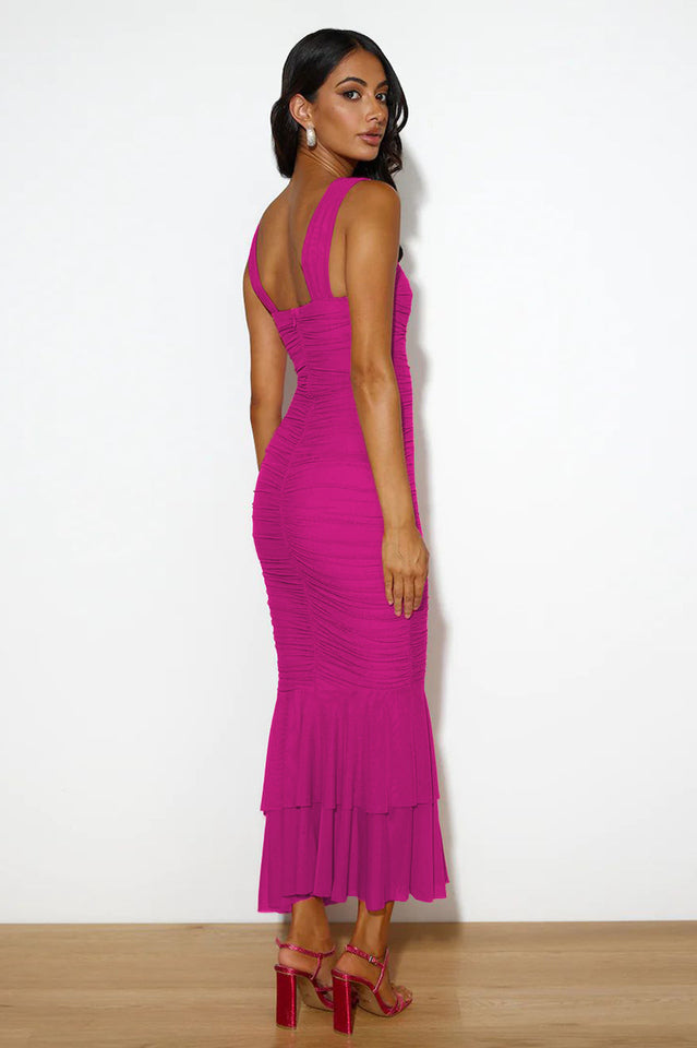 Nadia Ruched Fishtail Maxi Dress | Dress In Beauty