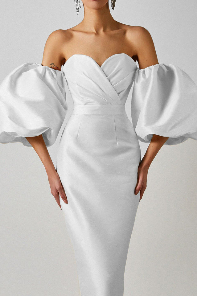 Satin Strapless Midi Dress | Dress In Beauty