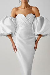 Satin Strapless Midi Dress | Dress In Beauty