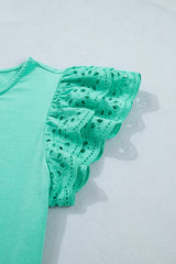 Eyelet Lace Ruffled Cap Sleeve Top | Dress In Beauty
