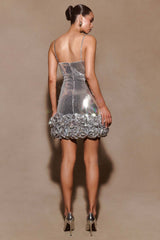 Faye Sequin Flower Mini Dress