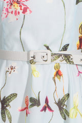 Orchids Belted Midi Tank Dress
