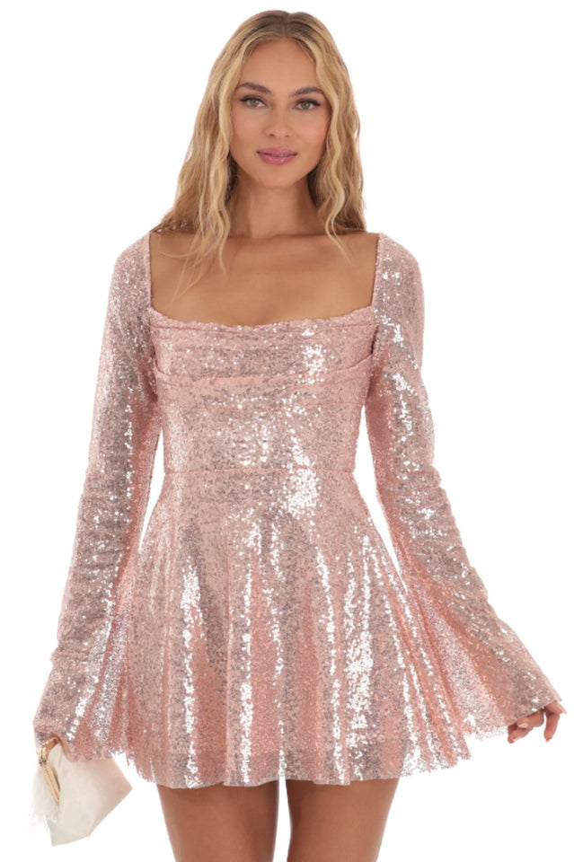 Lulus Sequin Long Sleeve Dress | Dress In Beauty