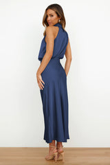 Halter Sleeveless Satin Bridesmaid Dress