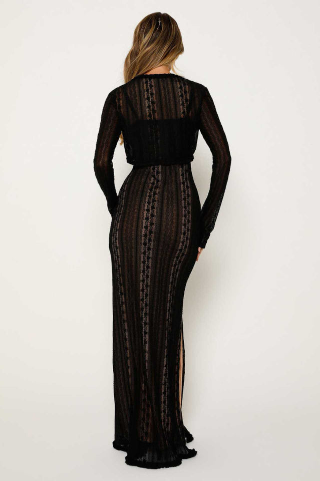 Lace V Neck Slit Two-Piece Dress | Dress In Beauty