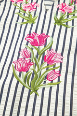 Stripe Floral Embroidered Blouse | Dress In Beauty