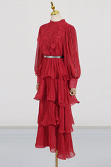 Antheaa Chiffon A-Line Maxi Dress