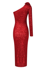 Ethel Sequins One Shoulder Midi Dress | Dress In Beauty