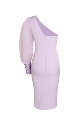 One Sleeve Sequin Detail Midi Dress | Dress In Beauty
