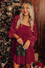 Velvet Square Neck Babydoll Dress | Dress In Beauty