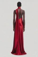 Verna Halter Floral Maxi Satin Dress | Dress In Beauty