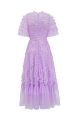 Ruffle Tiered Spotted Tulle Maxi Dress | Dress In Beauty