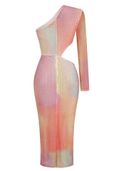 Rhinestone Embellished One Shoulder Dress | Dress In Beauty
