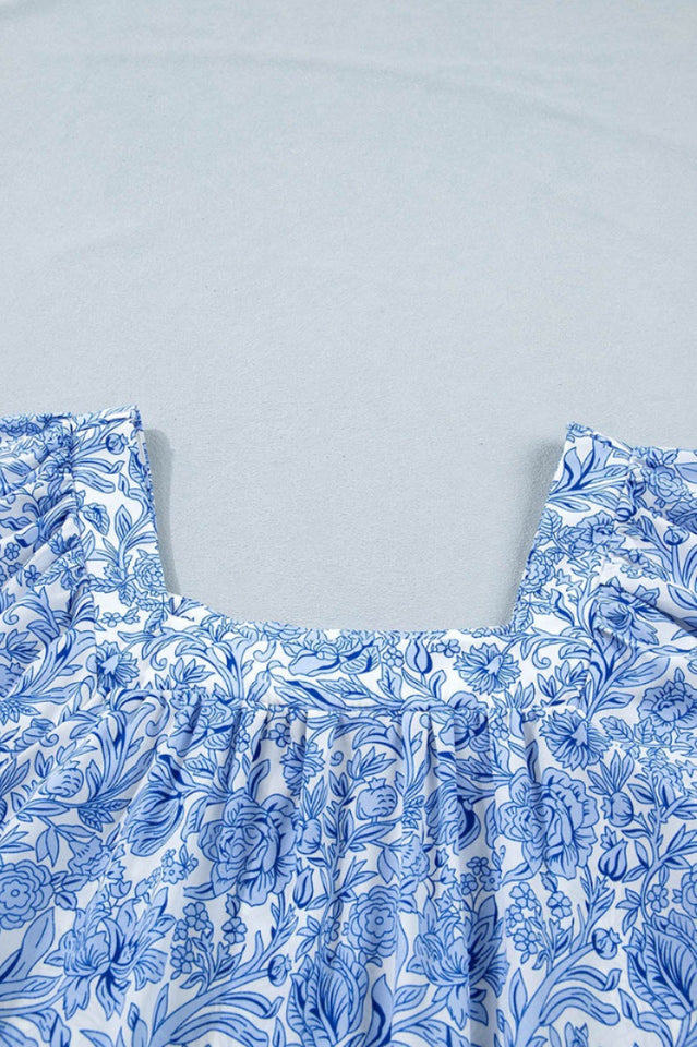 Floral Square Neck Puff Sleeve Blouse | Dress In Beauty