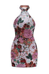 Polasa Sequins Flower Mini Dress