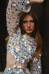 Mirror-Embellished Cutout Dress | Dress In Beauty