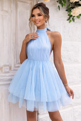 Halter Neck Backless Mesh Dress | Dress In Beauty