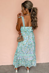 Floral Lace Tied Strap Maxi Dress