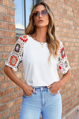 Laure Crochet Sleeve Top