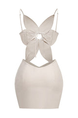 Alma Flower Detail Cut Out Midi Dress