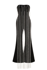Evelyn Crystal Chain Detail Strapless Jumpsuit | Dress In Beauty