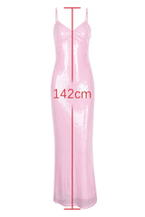 Honey Pink Sequin Maxi Dress