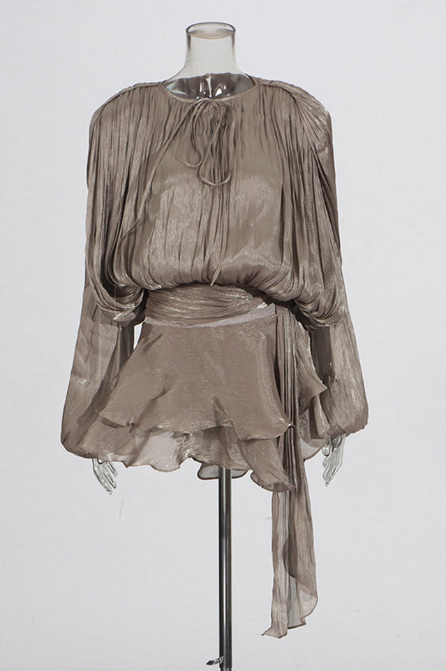 Beryl Pleated Ruffle Hem Mini Dress | Dress In Beauty