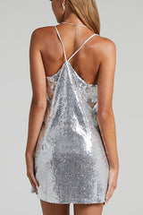 Spaghetti Strap Sequin Mini Dress | Dress In Beauty