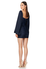 Glossy Satin Square Neck Mini Dress | Dress In Beauty