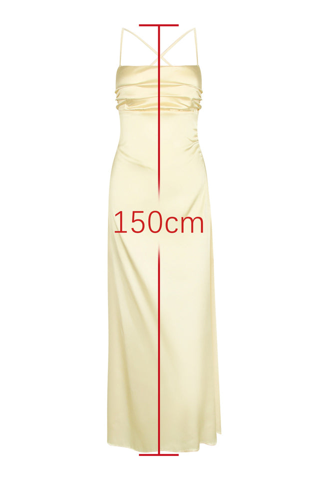 blaise yellow satin maxi dress Blaise Yellow Satin Maxi Dress Vivuki