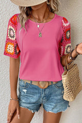 Laure Crochet Sleeve Top