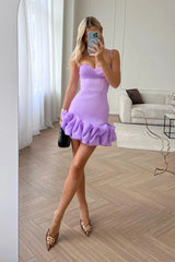 Draped Ruffle Mini Bustier Dress | Dress In Beauty