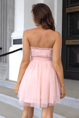 Strapless A Line Tulle Homecoming Dress | Dress In Beauty