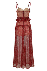 Barrett Sequined Mesh & Lace Maxi Dress | Dress In Beauty