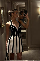 Halter Neck Knit Mini Dress