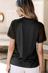 Lace Raglan Sleeve Tee