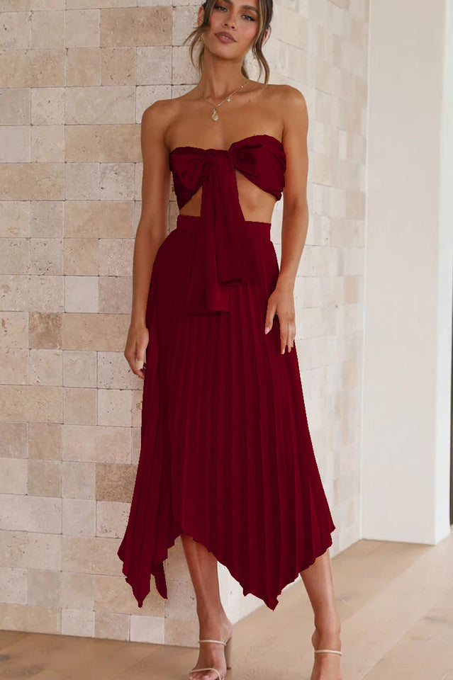 Tilley Pleated Top and Skirt Set | Dress In Beauty