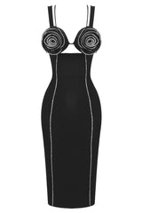 Silver Trim Floral Bustier Midi Dress | Dress In Beauty