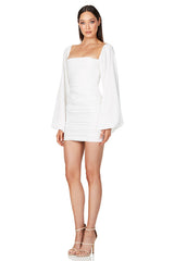 Glossy Satin Square Neck Mini Dress | Dress In Beauty