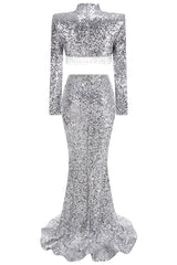Crystal Sequin Two Piece Maxi Dress | Dress In Beauty