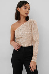 Mikah One Shoulder Long Sleeve Top | Dress In Beauty
