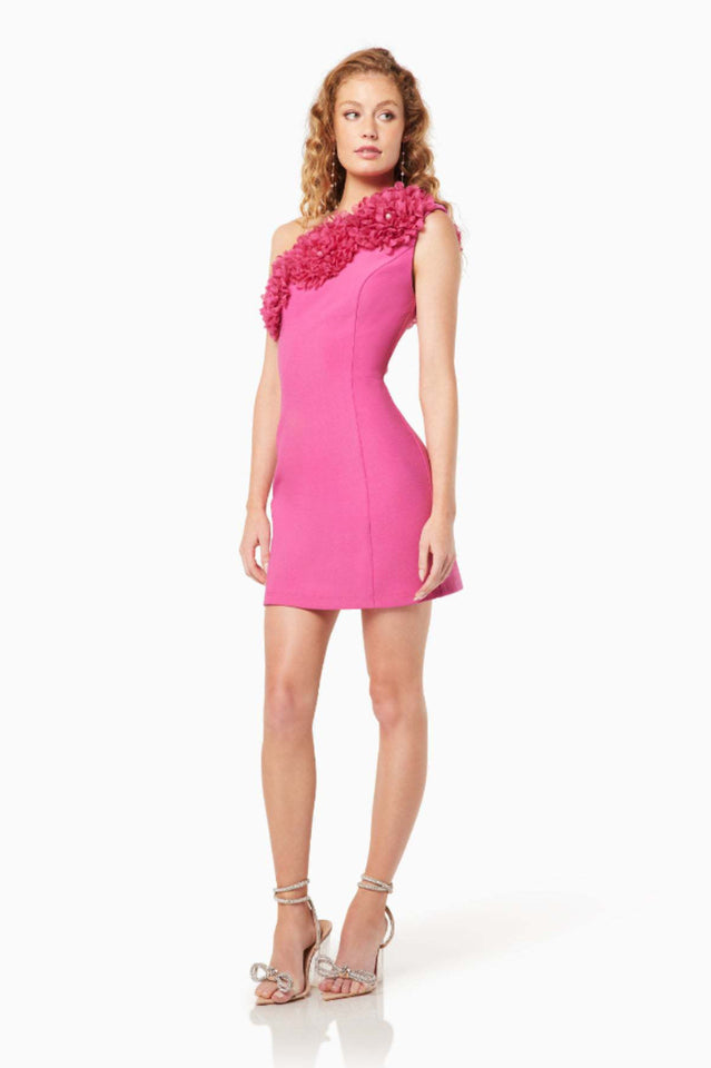 Nasrin One Shoulder Flower Mini Dress | Dress In Beauty