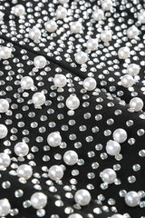 V-Neck Pearl Embellished Gown