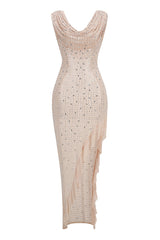Embellished Draped Ruffle Maxi Dress | Dress In Beauty