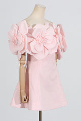 Chabela Flower Off-Shoulder Mini Dress