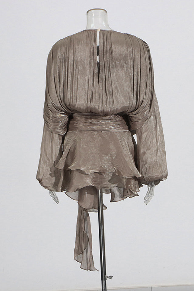 Beryl Pleated Ruffle Hem Mini Dress | Dress In Beauty