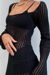 Crochet Knit Striped Maxi Dress | Dress In Beauty
